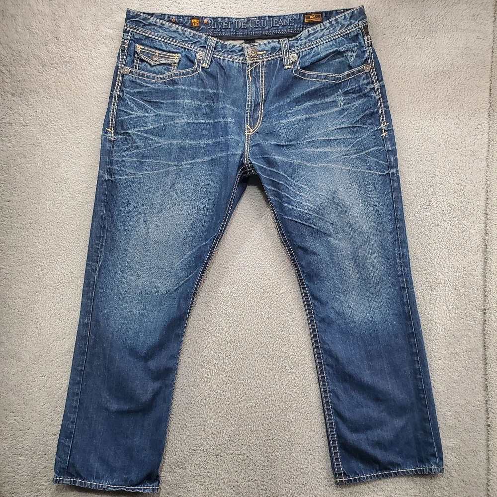Rivet De Cru Jeans Mens 48x34 Mae Relaxed Straight Flap Pockets